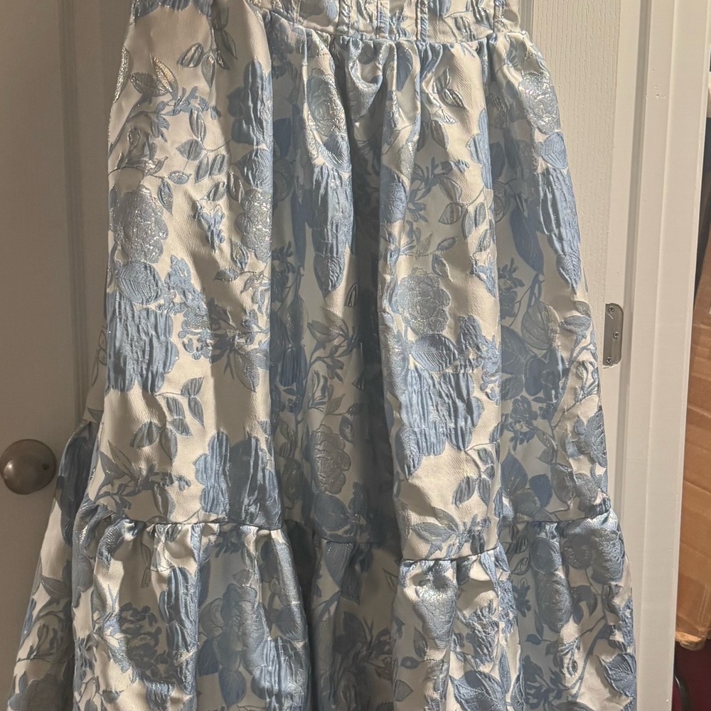 Floral Blue and White Dress